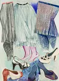 Jan Nigro, Choosing, coloured pencil on paper mounted to board