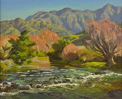 Cedric Savage, The Waikoropupu River, Takaka, oil on board