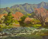 Cedric Savage, The Waikoropupu River, Takaka, oil on board