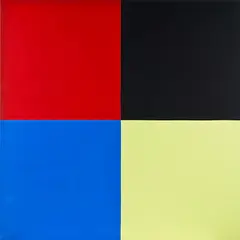Square Painting IV by Richard Thompson, acrylic on linen, 1992, offered Jul 2013