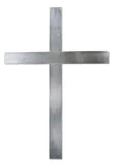 Silver Cross by Mary-Louise Browne, silver leaf on wood panel, offered May 2013