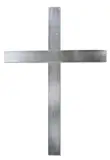 Mary-Louise Browne, Silver Cross, silver leaf on wood panel