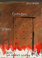 Ralph Hotere, Sketch for Mungo Drawing, acrylic and oilpastel on paper