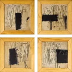 The Unmarked Grave Nos. I – IV by John Reynolds, oilstick and acrylic on jute mounted to board, sold May 2013
