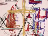 John Reynolds, Smoking Saint, oilstick and oilpastel on paper