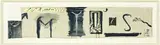 List by Bill Hammond, acrylic and metallic paint on brocade wallpaper, offered Apr 2013
