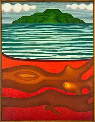 Michael Illingworth, Land, Land and Island, oil on jute