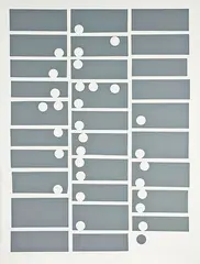 Gordon Walters, Untitled – Composition with Stripes and Circles, acrylic on canvas