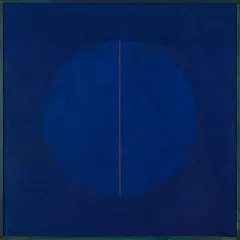 Active Blue Element by Milan Mrkusich, oil on canvas, sold Apr 2013