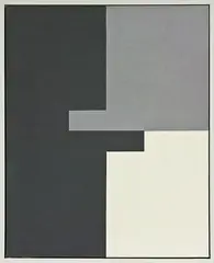 Untitled – Interlocking Forms (1994) by Gordon Walters, acrylic on canvas, sold Apr 2013