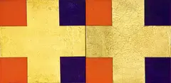 Sienna (X) by Stephen Bambury, 23 karat gold, schlagmetal and acrylic on two aluminium panels, sold Mar 2013