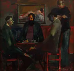 Garth Tapper, The Last Supper, oil on board
