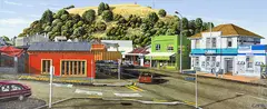 View of Mt Eden from Ngaruhoe Street by George Baloghy, oil on canvas, sold Mar 2013