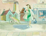The Shopping Basket by Edward John Evelyn Holmwood, oil on board, offered Mar 2013