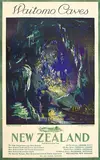 Nz Railways Publicity Branch, Waitomo Caves, New Zealand Glow Worm Grotto, Wonder of the World!, lithograph archivally mounted to linen, c.1935