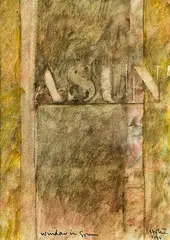 Ralph Hotere, Window in Spain, watercolour