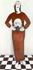 Agnes Wood, Salome, oil on board