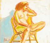 Pat Hanly, Nude, pastel