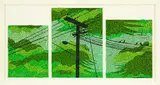 Ruben Patterson, We’ll Find the Antidote Grandpa, glitter and synthetic polymer on board, three panels