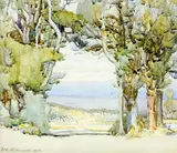 Dorothy Kate Richmond, Untitled – View through the Trees, watercolour