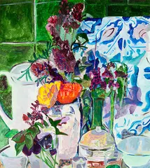 Joanna Paul, Still Life in an Interior, oil, gouache and watercolour on paper