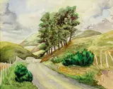 Untitled – The Winding Country Road by Ernest Mervyn Taylor, watercolour, offered Mar 2013