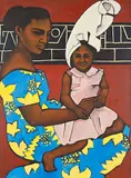 Nanette Lela’ulu, Mother and Child, oil on canvas