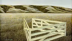 Neil Driver, Sheep Pen, acrylic on hardboard