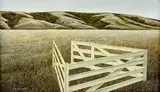 Neil Driver, Sheep Pen, acrylic on hardboard