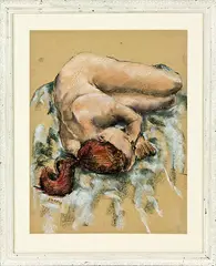 Sleeping Nude by John Weeks, pastel on paper, offered Dec 2012