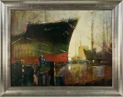 Arthur Dagley, Port Series A/4, acrylic on board