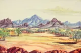 Benjamin Landara, Central Australian Landscape, watercolour