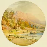 Nicholas Chevalier, ‘Benell’s Store, Lake Wakatipu’
