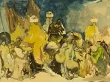 Sir Frank William Brangwyn, Market Scene, Tangiers, watercolour