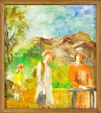 Pat France, A Country Walk, oil on board