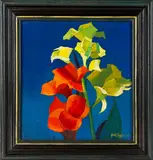 Garth Tapper, Hibiscus Coast Cannas, acrylic on board