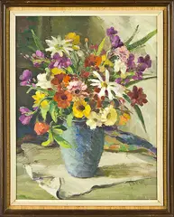 Flower Study by Ida Gertrude Eise, oil on board, sold Dec 2012