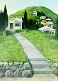 Peter Siddell, Untitled – Auckland Landscape, oil on board