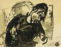 Erua by Toss Woollaston, ink and wash on paper, circa 1966, offered Nov 2012