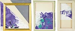 Julian Dashper, 66/99 A Painting in Three Parts, acrylic on canvas in three found frames