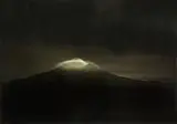 Taranaki from Oeo Road under Moonlight, 27 – 28 September 1999 by Laurence Aberhart, gold and selenium toned gelatin silver print, sold Nov 2012