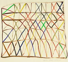 Untitled – Grid by Allen Maddox, oil on paper, offered Nov 2012