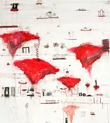High School Thought by John Pule, acrylic and ink on canvas, sold Nov 2012