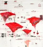 John Pule, High School Thought, acrylic and ink on canvas