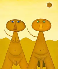 Michael Illingworth, As Adam and Eve, oil on jute