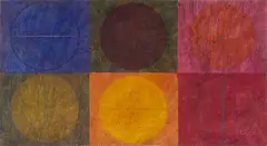 Study for Otago University Mural by Milan Mrkusich, mixed media on board, sold Sep 2012