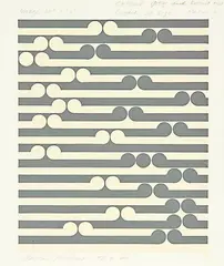 Karaka (1st Version) by Gordon Walters, gouache on paper, sold Sep 2012
