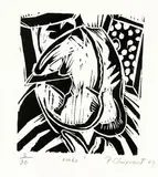Philip Clairmont, Nude, linocut, 2/30