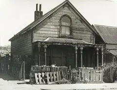 Les Cleveland, House Used as Bottle Yard by Indian Dealer, October 10 1957, Tory Street, gelatin silver print