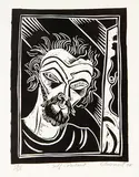 Philip Clairmont, Self Portrait, linocut, 19/25